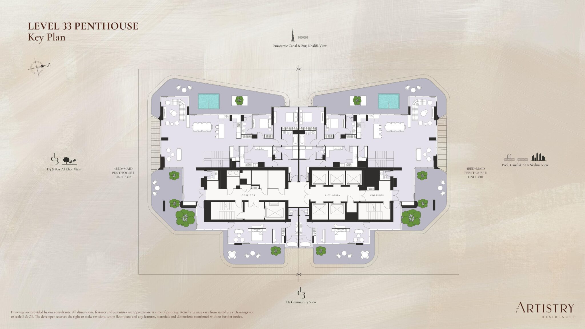 Level 33 Penthouse Key Plan