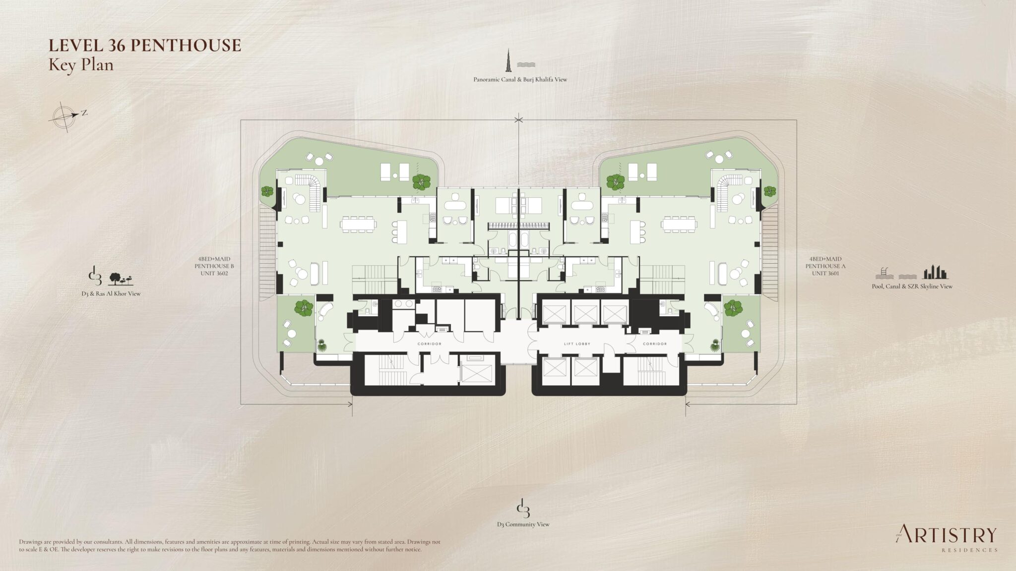 Level 36 Penthouse Key Plan